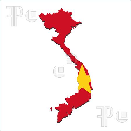 Vietnam Map Flag 1109408