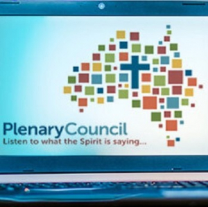 Chris McPhee MSC, Philippa Murphy OLSH, Mary Drum MSC, Delegates to the Plenary Council